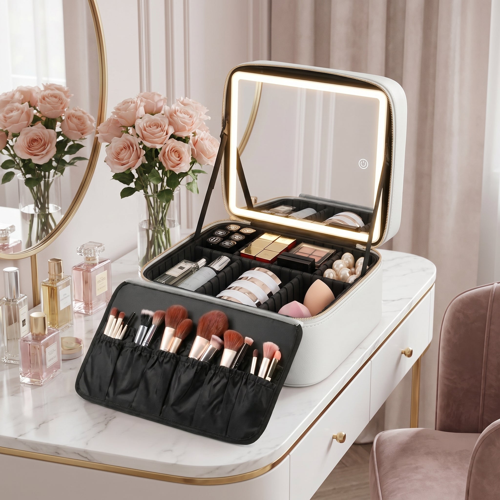 Trousse de maquillage + Miroir LED